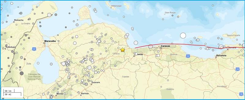 M 7.5 - 28 km SE of Yumare, Venezuela